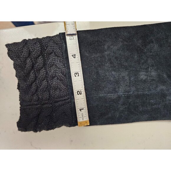 Coldwater Creek Leather Embroidered Blazer Size Medium Black Suede boho button - Picture 10 of 11